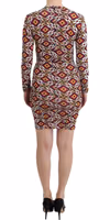 Multicolor Longsleeved Viscose Shift Dress 3