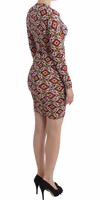 Multicolor Longsleeved Viscose Shift Dress 4