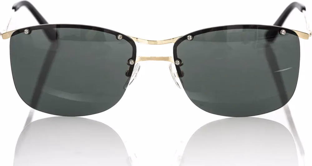 Black Metallic Fibre Men Sunglasses