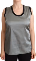 Silver Round Neck Sleeveless Casual Tank Top 4