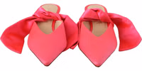 Pink Leather Lace Up Kitten Heels Pumps Shoes 1