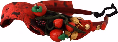 Red Tiara Berry Fruit Crystal Bow Hair Diadem Headband