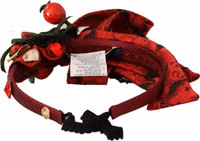 Red Tiara Berry Fruit Crystal Bow Hair Diadem Headband 3
