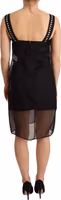 Black Silk Stretch Crystal Sheath Mini Dress 2