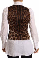 Black Button Down Sleeveless Vest Polyester Top 2
