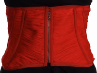 Red Corset Belt Stretch Waist Strap Silk Top 4