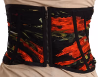 Black Corset Belt Stretch Waist Strap Silk Top 2