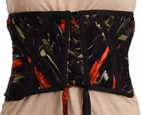 Black Corset Belt Stretch Waist Strap Silk Top 5