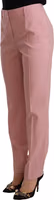 Pink Wool Stretch High Waist Trouser Pants 1
