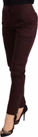 Maroon Mid Waist Skinny Women Trouser Pants 1