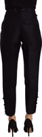 Black Wool High Waist Skinny Women Pants 2