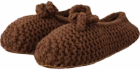 Brown Slip On Ballerina Flats Wool Knit Shoes 2