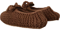 Brown Slip On Ballerina Flats Wool Knit Shoes 3