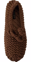 Brown Slip On Ballerina Flats Wool Knit Shoes 5