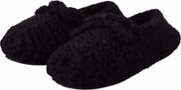 Black Slip On Ballerina Flats Wool Knit Shoes 2