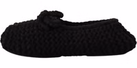 Black Slip On Ballerina Flats Wool Knit Shoes 4