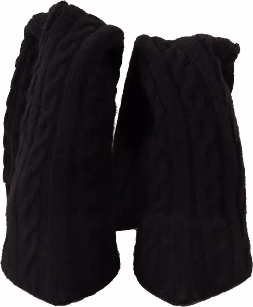 Black Stretch Socks Knee High Booties Shoes
