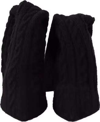 Black Stretch Socks Knee High Booties Shoes