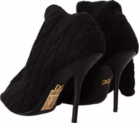 Black Stretch Socks Knee High Booties Shoes 3