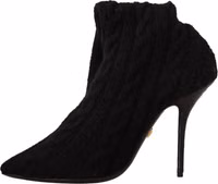 Black Stretch Socks Knee High Booties Shoes 4