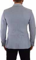 Blue Cotton Linen Slim Fit Jacket Coat Blazer 1