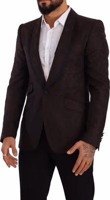 Purple Jacquard Single Breasted SICILIA Blazer