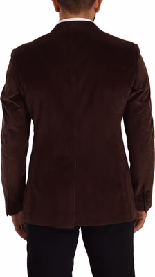 Brown Corduroy Slim Fit Coat DG Logo Blazer