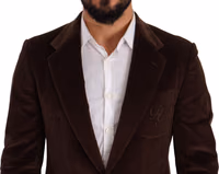 Brown Corduroy Slim Fit Coat DG Logo Blazer 2