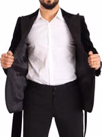 Black Velvet Single Breasted One Button Blazer 5