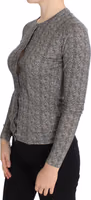 Black White Wool Top Cardigan Sweater 2