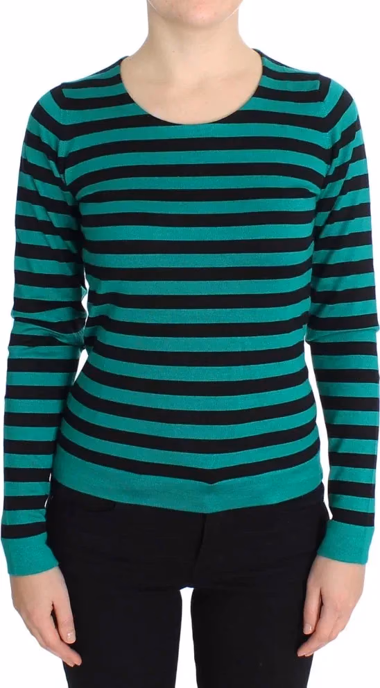Green Black Silk Cashmere Sweater