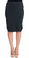 Green Wool Blend Pencil Skirt 1