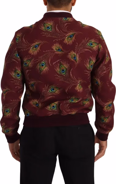 Red Peacock Polyester Stretch Full Zip Jacket