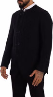 Gray Alpaca Button Down Men Coat Jacket 1
