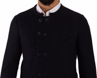 Gray Alpaca Button Down Men Coat Jacket 3