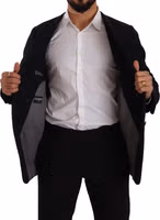 Gray Alpaca Button Down Men Coat Jacket 5