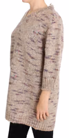 Beige Wool Blend Knitted Oversize Sweater 2