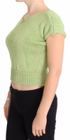 Green Cotton Blend Knitted Sweater 2