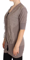 Purple Lace Cotton Cardigan Sweater 2