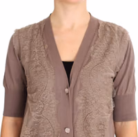 Purple Lace Cotton Cardigan Sweater 4