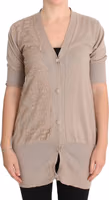 Pink Lace Cotton Cardigan Sweater 1