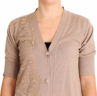 Pink Lace Cotton Cardigan Sweater 4