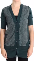 Green Lace Cotton Cardigan Sweater 1