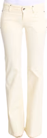 White Cotton Stretch Flare Jeans 1