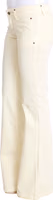 White Cotton Stretch Flare Jeans 2