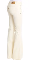 White Cotton Stretch Flare Jeans 4