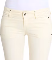 White Cotton Stretch Flare Jeans 5