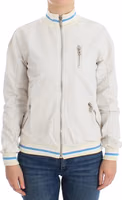 White Mock Zip Cardigan Sweatshirt Sweater 1