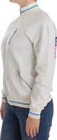 White Mock Zip Cardigan Sweatshirt Sweater 2