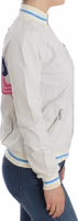 White Mock Zip Cardigan Sweatshirt Sweater 4